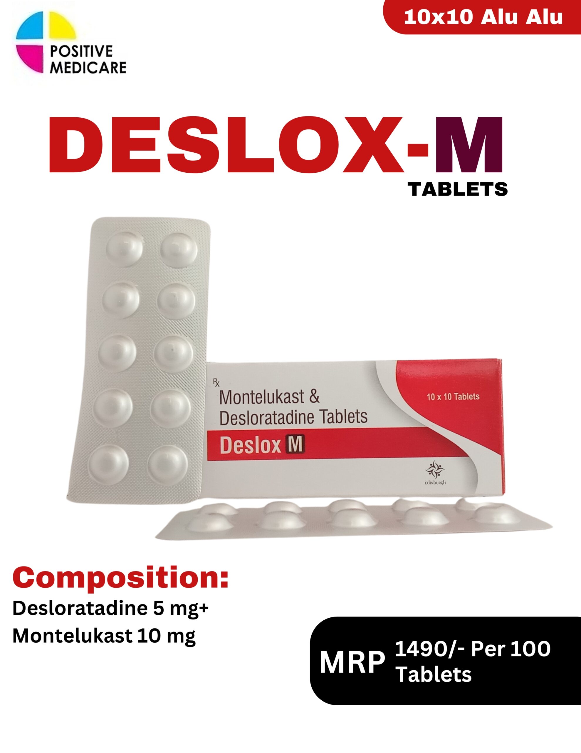 DESLOX-M Tablets Desloratadine 5 mg Montelukast 10 mg by Positive Medicare