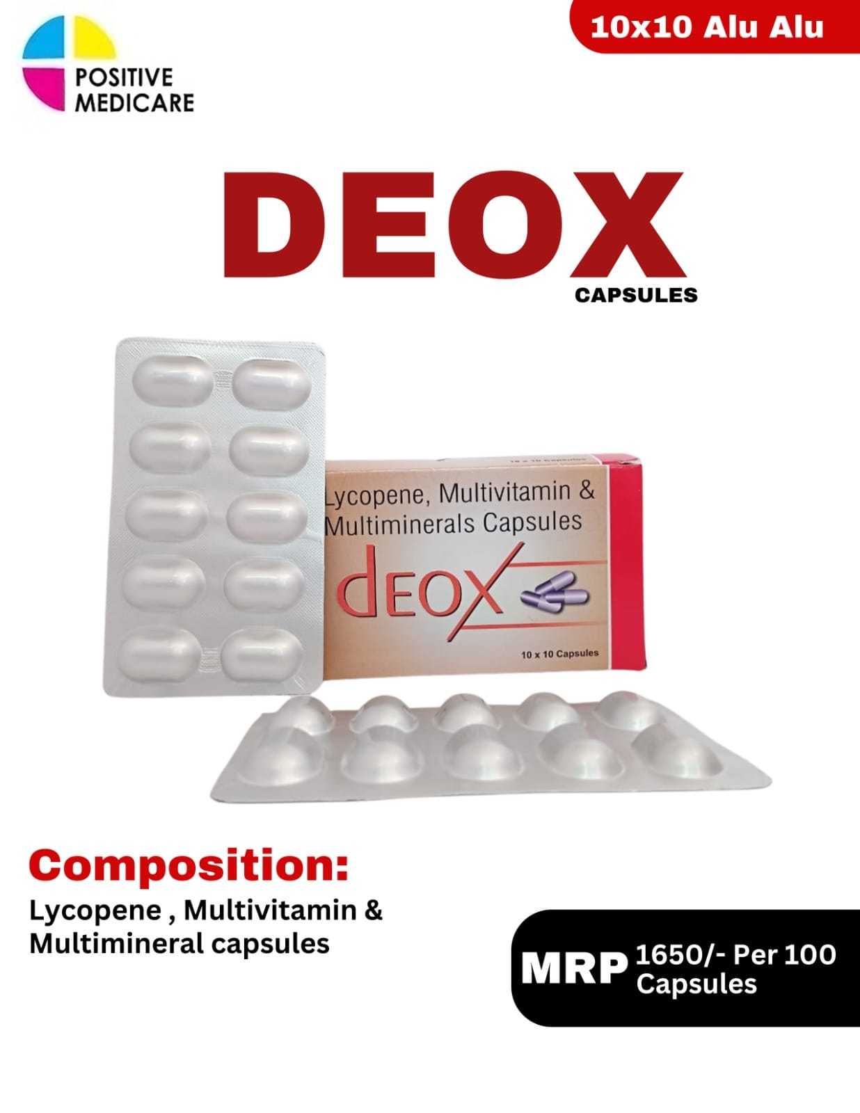 Deox CAP DEOX Lycopene Multivitamin and Multimineral Capsules 10x10 Positive Medicare
