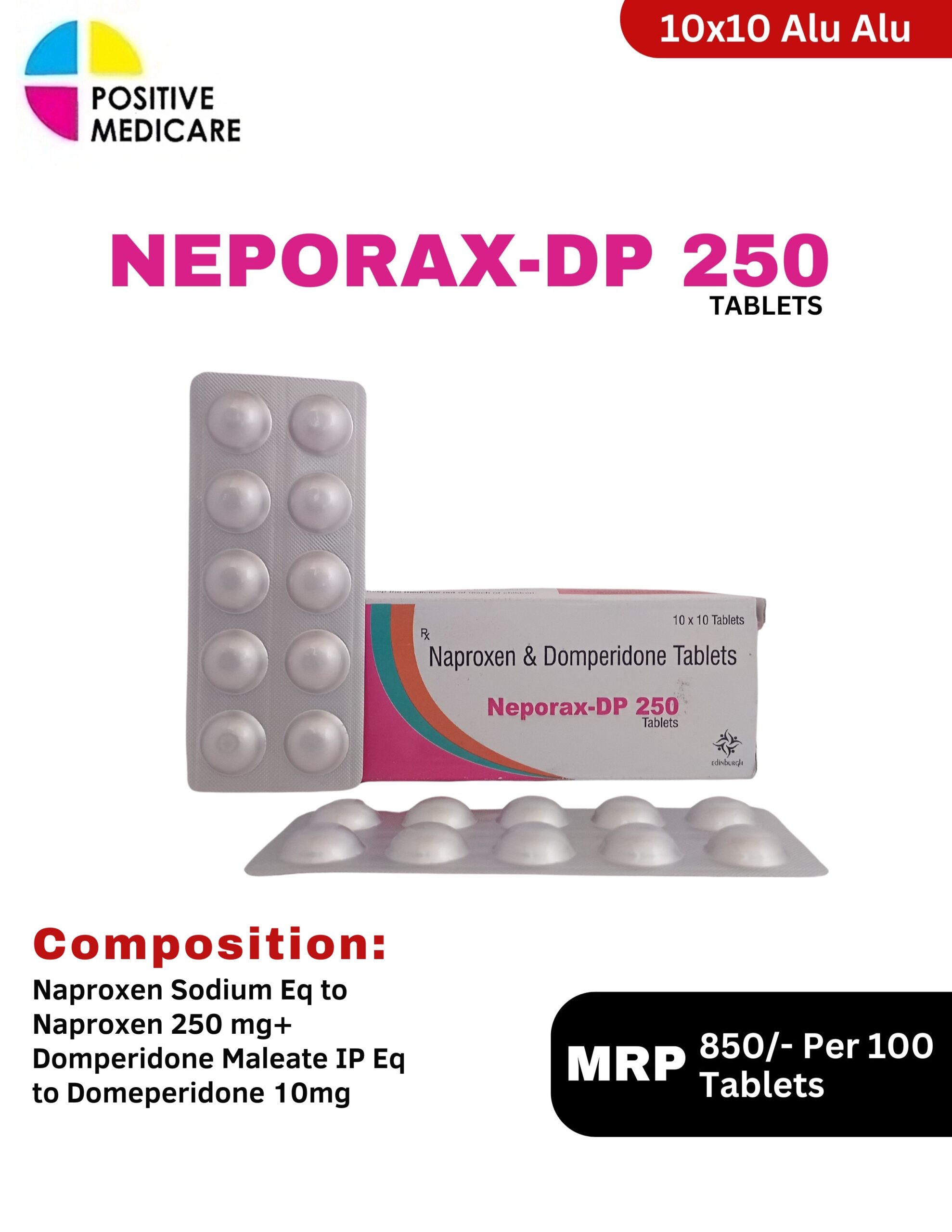 NEPORAX-DP 250 Tablets containing Naproxen 250 mg and Domperidone 10 mg