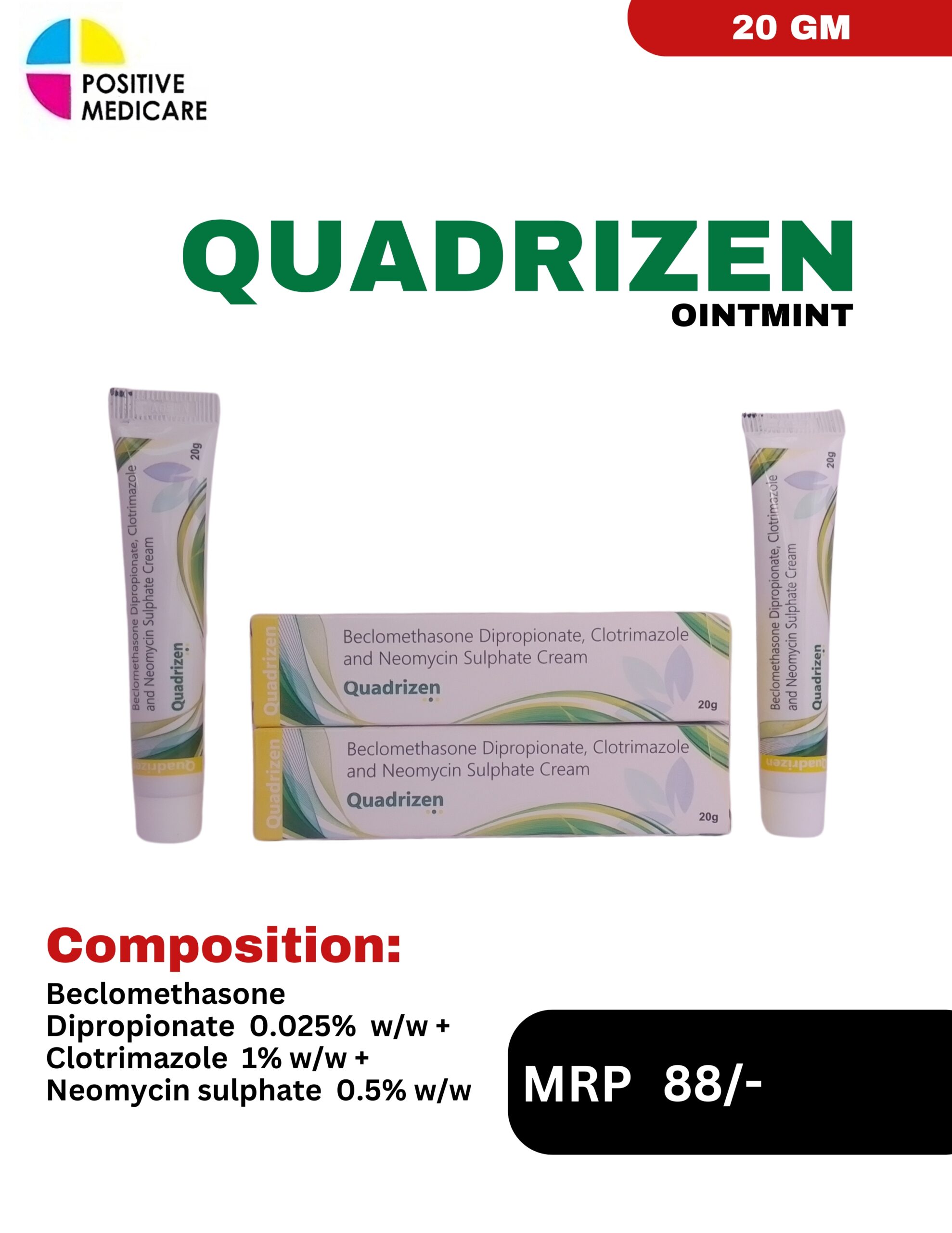 QUADRIZEN Ointment 20 g by Positive Medicare