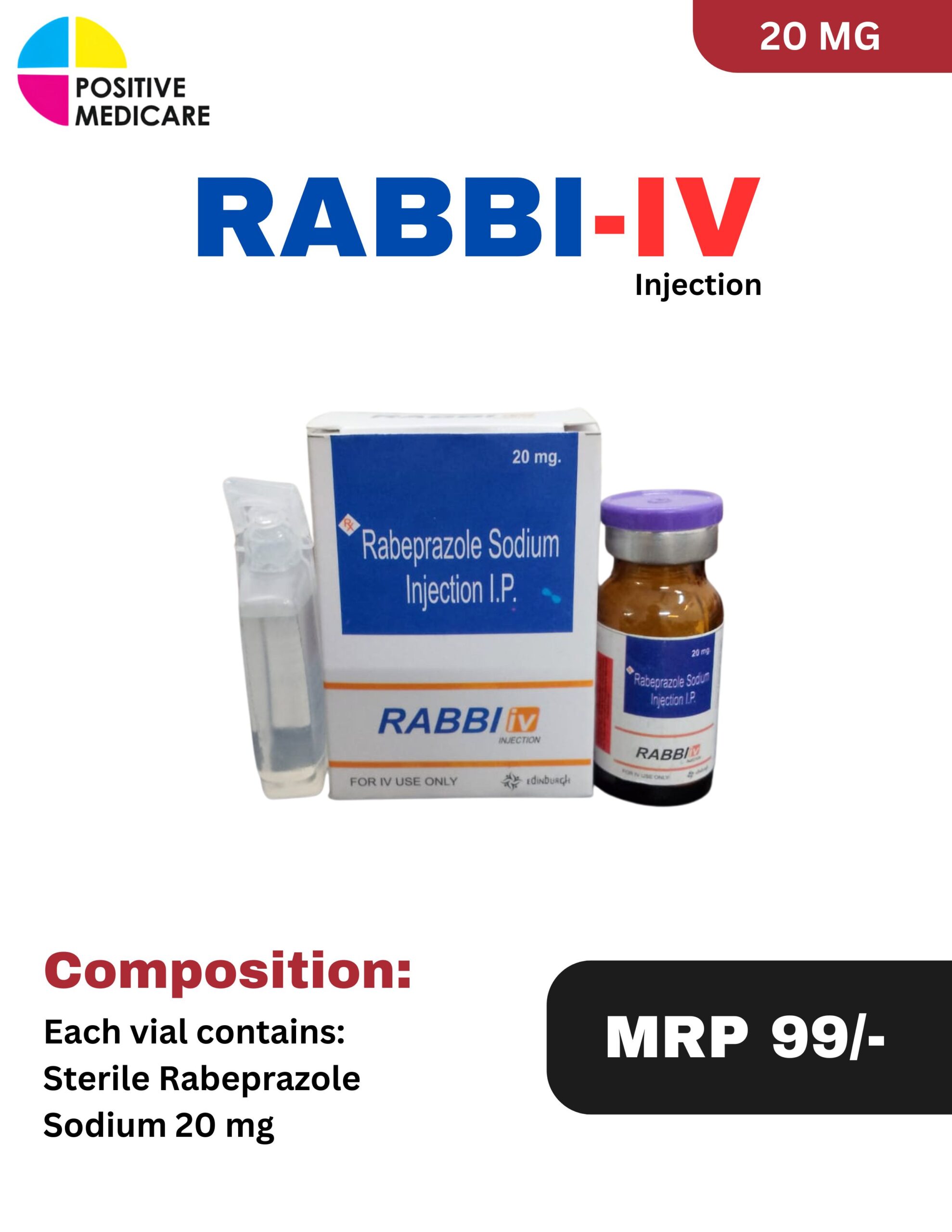 RABBI-IV Injection Rabeprazole Sodium 20 mg by Positive Medicare