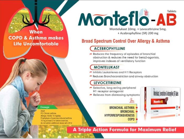 Montelukast 10 mg + Levocetirizine 5 mg + Ambroxol 75 mg