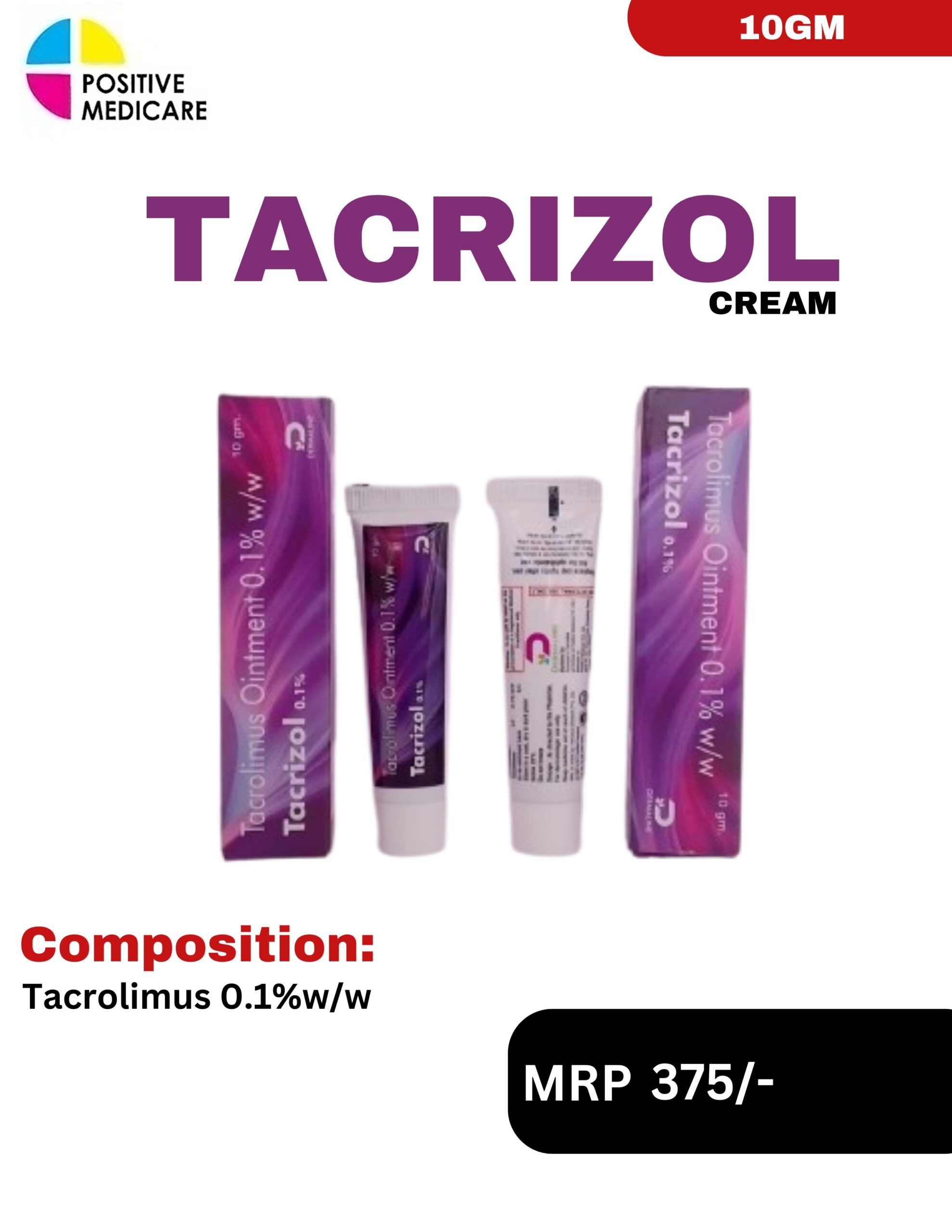 TACRIZOL Cream Tacrolimus 0.1% w/w 10 g by Positive Medicare