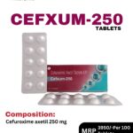 Cefxum 250 Tablets 10x10 Alu Alu blister pack and box containing Cefuroxime Axetil 250 mg by Positive Medicare.