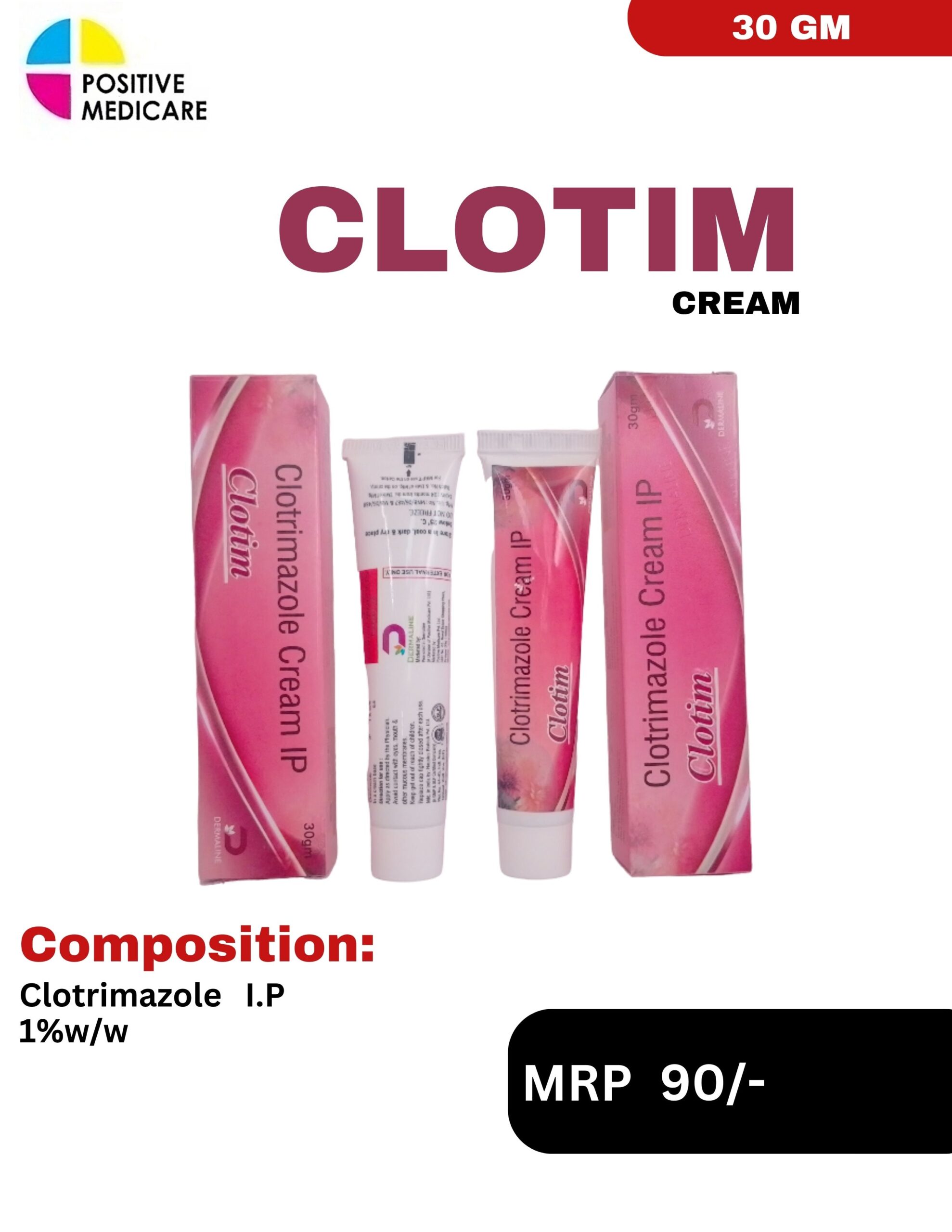CLOTIM Cream Clotrimazole 1% w/w 30 g by Positive Medicare