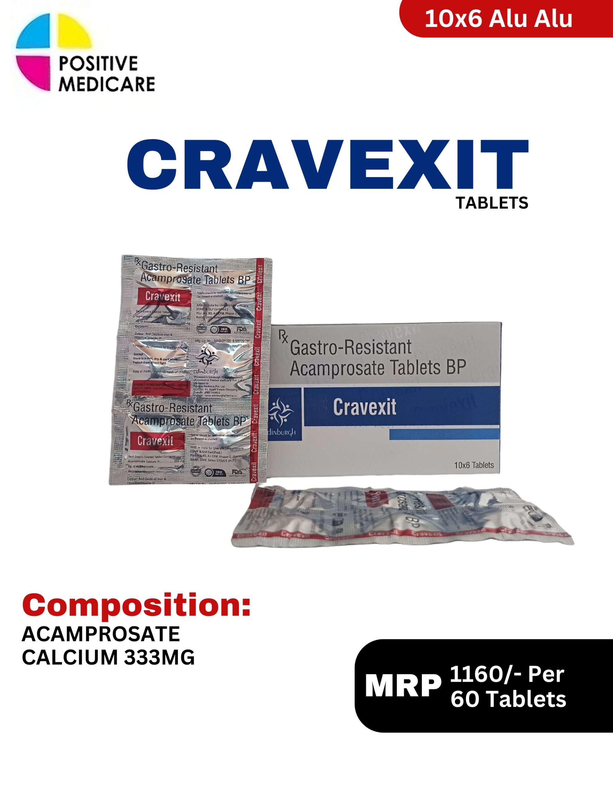 CRAVEXIT Tablets Acamprosate Calcium 333 mg