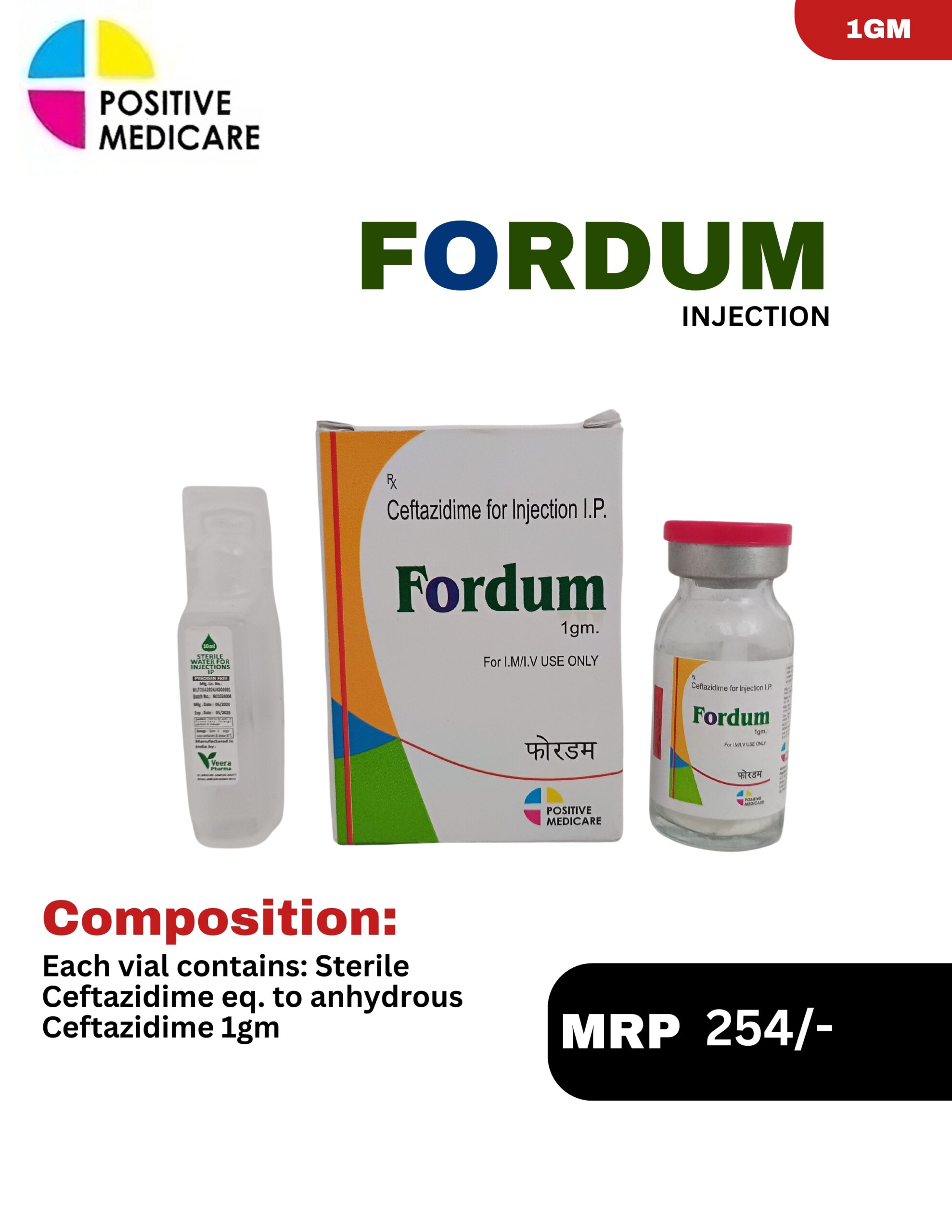 FORDUM 1 GM Injection containing Ceftazidime 1 g