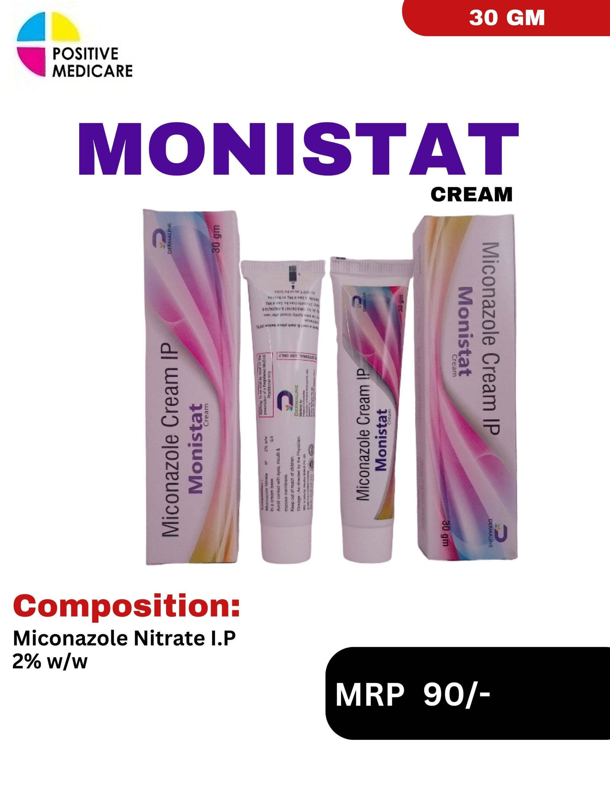 MONISTAT Cream Miconazole Nitrate 2% w/w 30 g by Positive Medicare