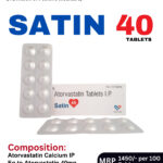 SATIN 40 Tablets 10x10 Alu-Alu blister pack and box containing Atorvastatin Tablets I.P. 40 mg by Positive Medicare.