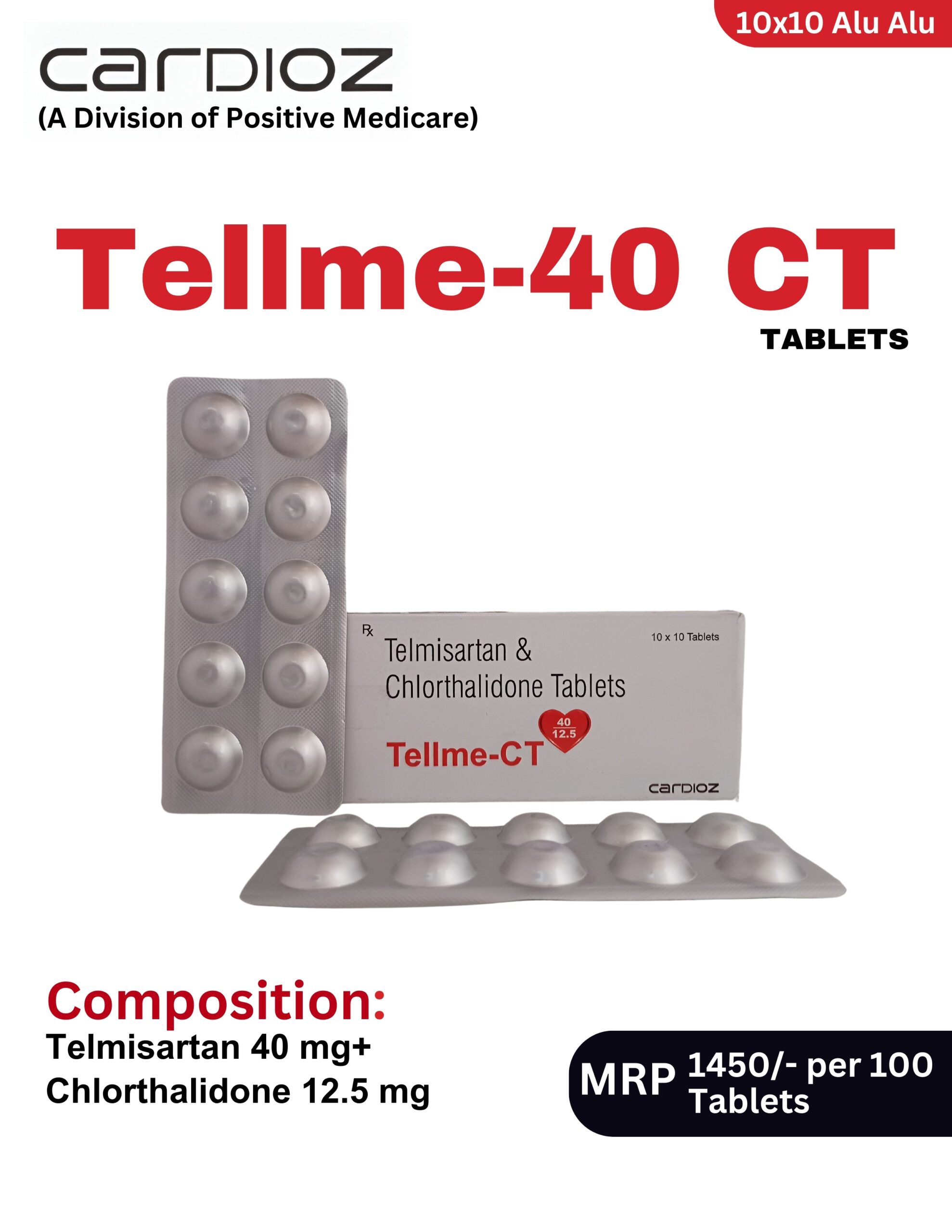 TELLME-40 CT Telmisartan 40 mg Chlorthalidone 12.5 mg tablets