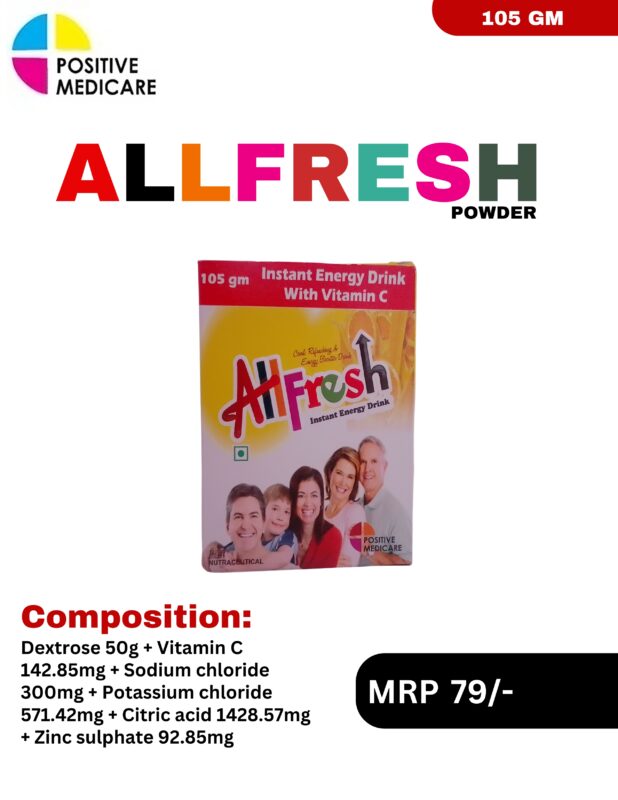 ALLFRESH Powder Instant Energy Drink with Vitamin C 105 gm by Positive Medicare