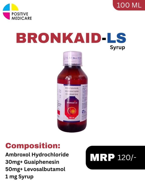 BRONKAID-LS Syrup containing Ambroxol Guaiphenesin and Levosalbutamol