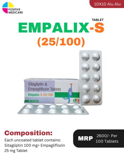 EMPALIX-S 25/100 Sitagliptin 100 mg Empagliflozin 25 mg Tablets by Positive Medicare