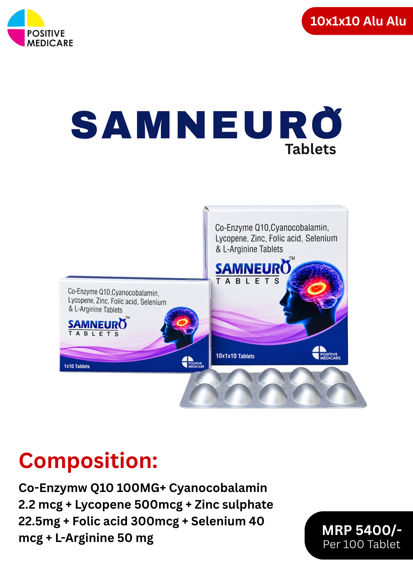 SAMNEURO (1) SAMNEURO Tablets with CoQ10, B12, Lycopene and nutritional ingredients