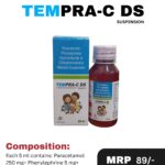 TEMPRA-C DS Suspension containing Paracetamol 250 mg, Phenylephrine 5 mg and Chlorpheniramine Maleate 2 mg by Positive Medicare