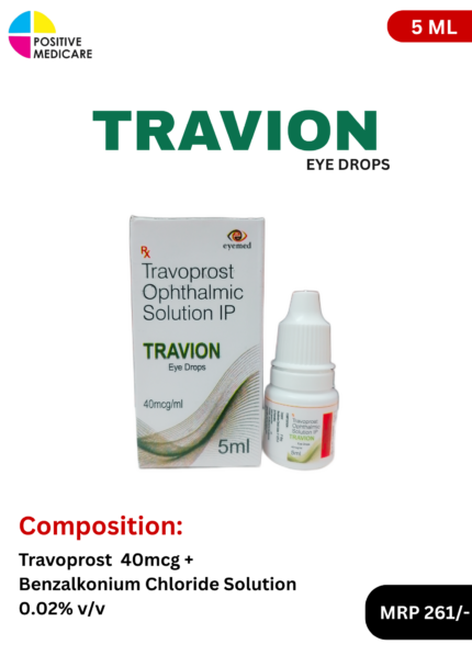 TRAVION Travoprost 40 mcg/mL Eye Drop 5 mL