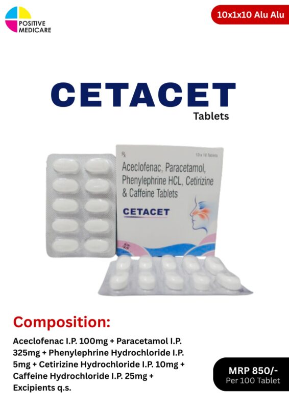 CETACET Tablets Aceclofenac Paracetamol combination 10x10 Alu-Alu