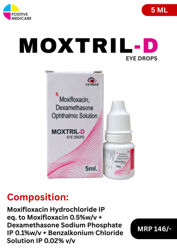 MOXTRIL-D Eye Drops Moxifloxacin 0.5% Dexamethasone 0.1% 5 mL